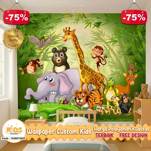 Review Wallpaper Dinding Custom 3D Tema Animals