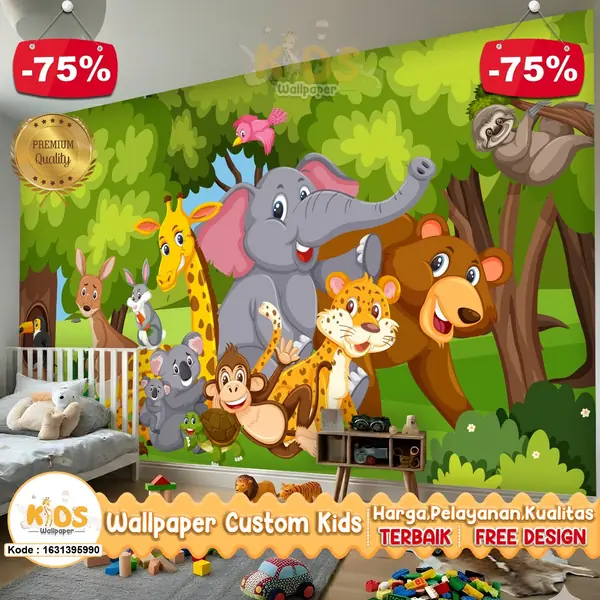 Review Wallpaper Dinding Custom 3D Tema Animals