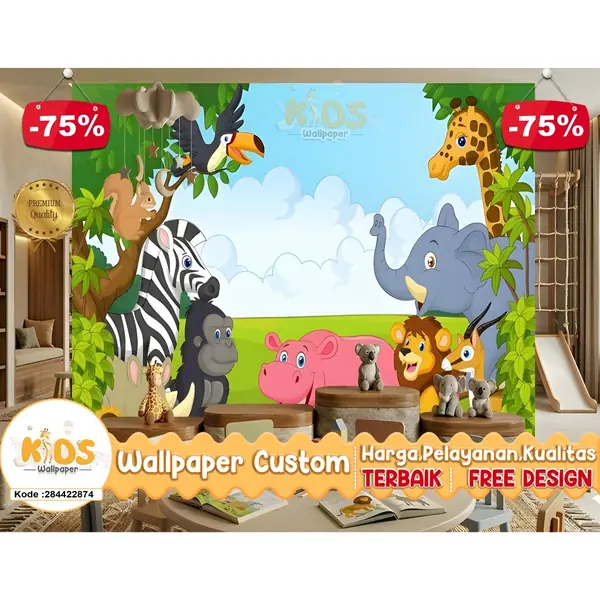 Review Wallpaper Dinding Custom 3D Tema Animals