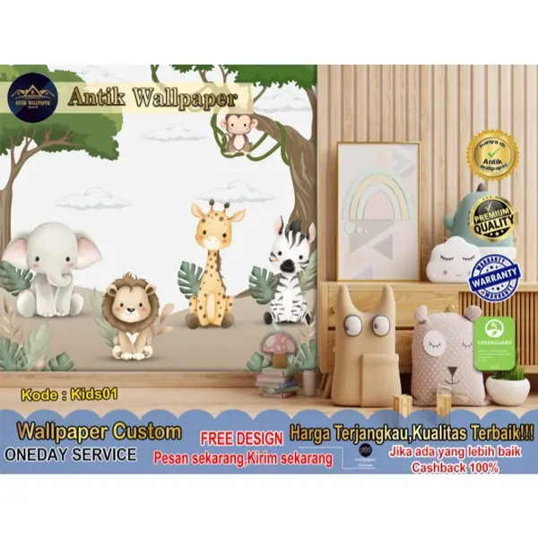 7 Inspirasi Wallpaper Kamar Anak Tema Alam dan Hewan