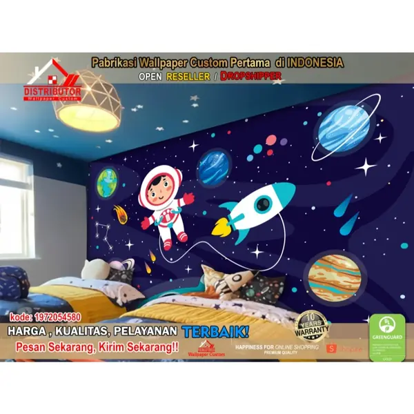 7 Ide Motif Wallpaper Kamar Anak Tema Luar Angkasa