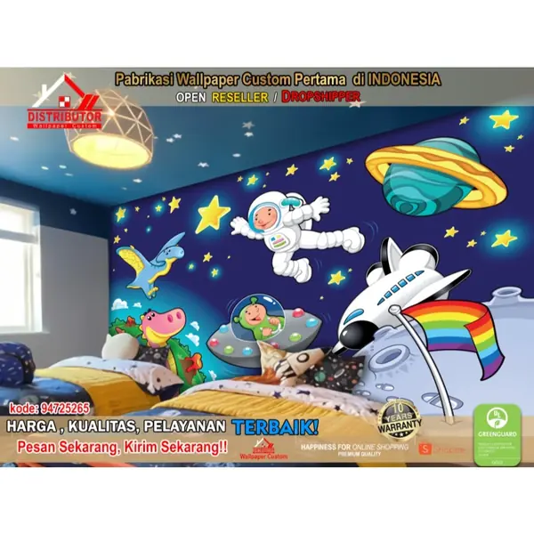 7 Ide Motif Wallpaper Kamar Anak Tema Luar Angkasa
