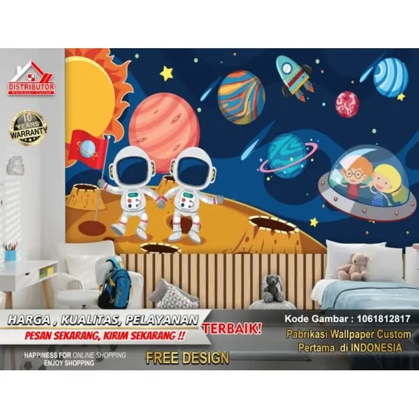 7 Ide Motif Wallpaper Kamar Anak Tema Luar Angkasa