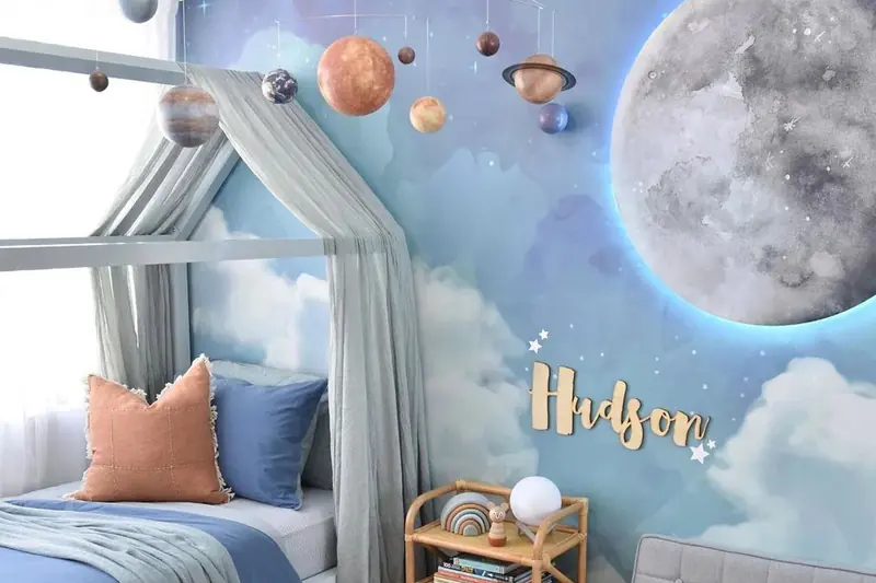 7 Ide Motif Wallpaper Kamar Anak Tema Luar Angkasa