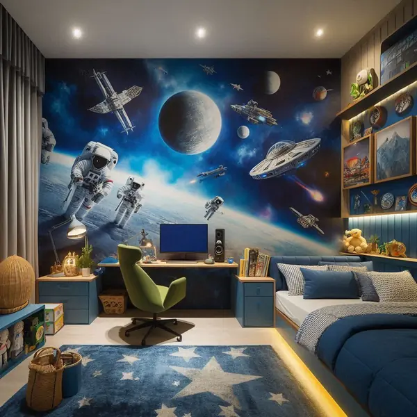 7 Ide Motif Wallpaper Kamar Anak Tema Luar Angkasa